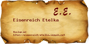Eisenreich Etelka névjegykártya